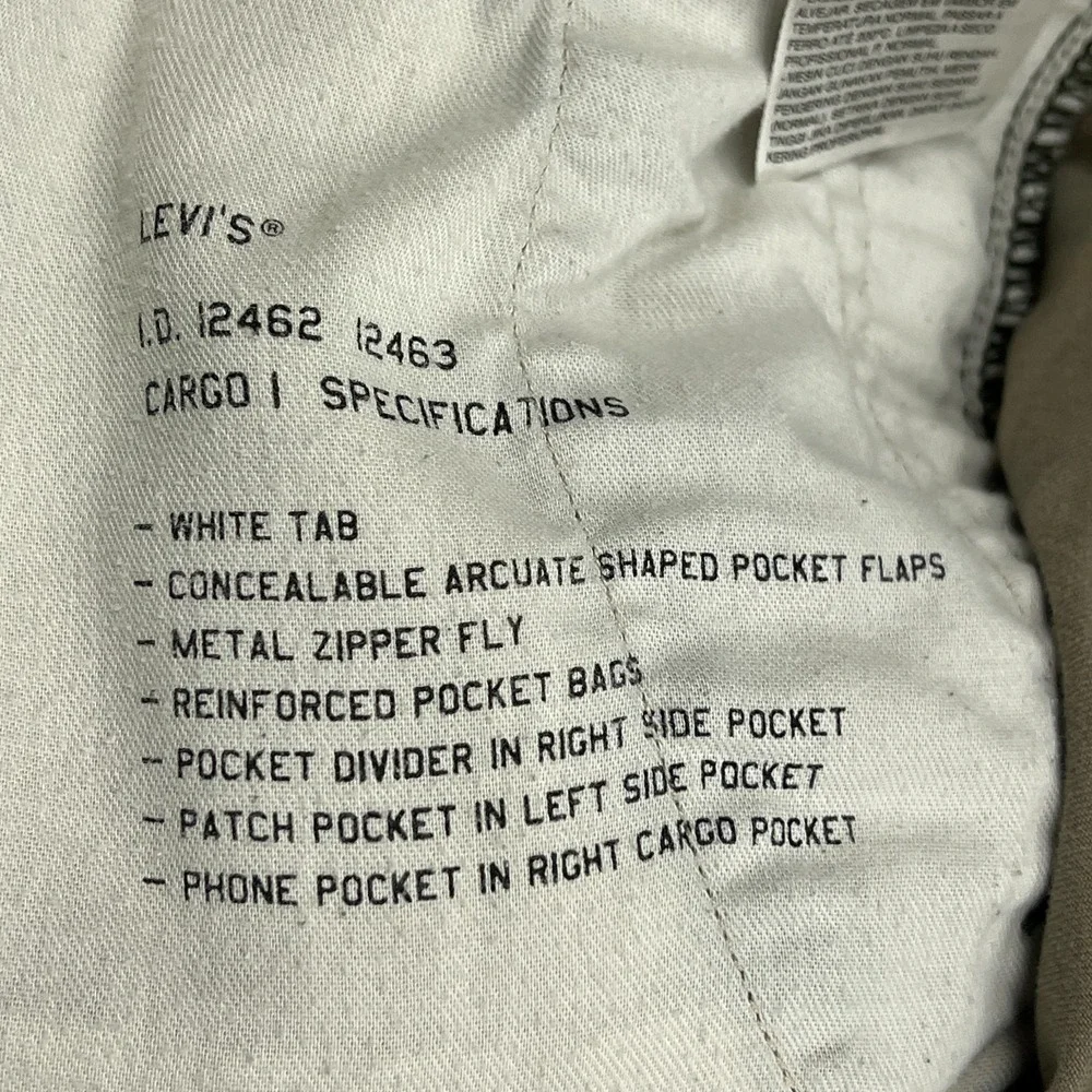 Levi's Ace Cargo I Pants Men's 32x30* Camo Twill Spec White Tab Relaxed 12462‎